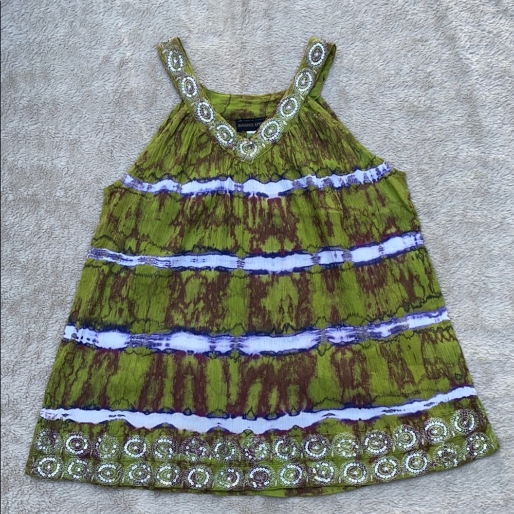 COPY - Flowy Purple and green tie dyed top